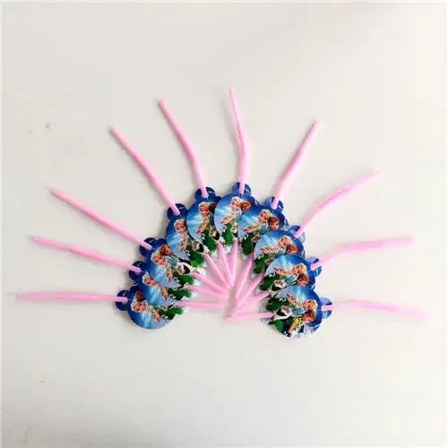 straws Вечерние скатерти Эльзы и Анны размером 108x180 см, чашки Снежной королевы, соломенное Украшение коробки для конфет, вечерние принадлежности Эльзы и Анны - Цвет: straws