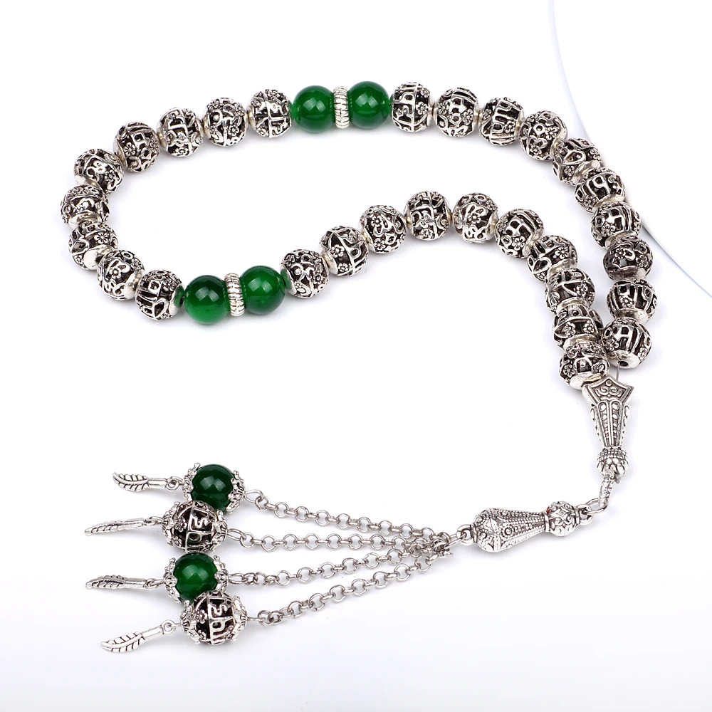 Магазин Tasbih Новое поступление DIY 1 шт Роскошные серебряные бусы мусульманский