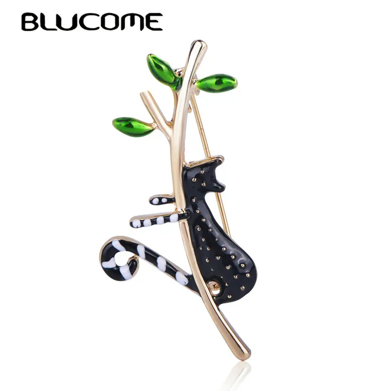 Blucome черная кошка ветка Брошь Золотой Цвет Эмали ювелирные изделия булавки женские Девушки Карманный шарф шляпа костюм аксессуары рождественские подарки