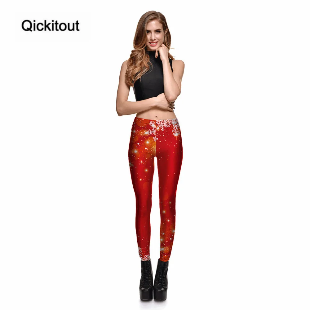 Qickitout леггинсы сексуальные модные новые женские красные галактические