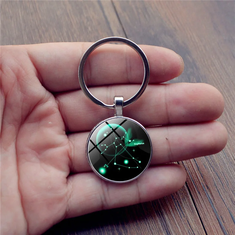 Брелок с 12 созвездиями кольцо для ключей Leo брелок синими лунами звездами львом