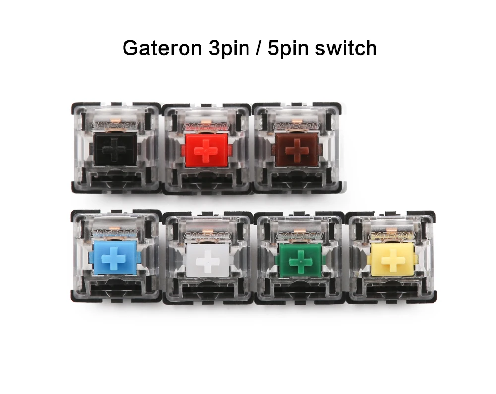 Gateron mx Переключатель 3 pin и 5 pin прозрачный чехол mx зеленый коричневый синий переключатели для механической клавиатуры cherry mx совместимый