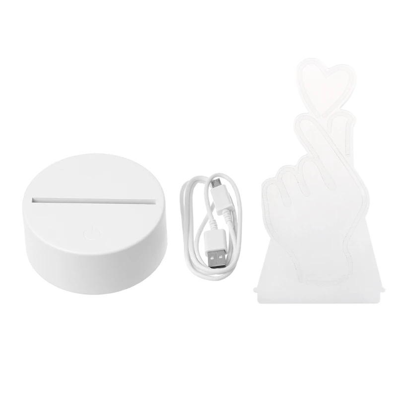 USB Новинка 7 видов цветов Изменение палец сердце светодиодный ночник 3D настольная