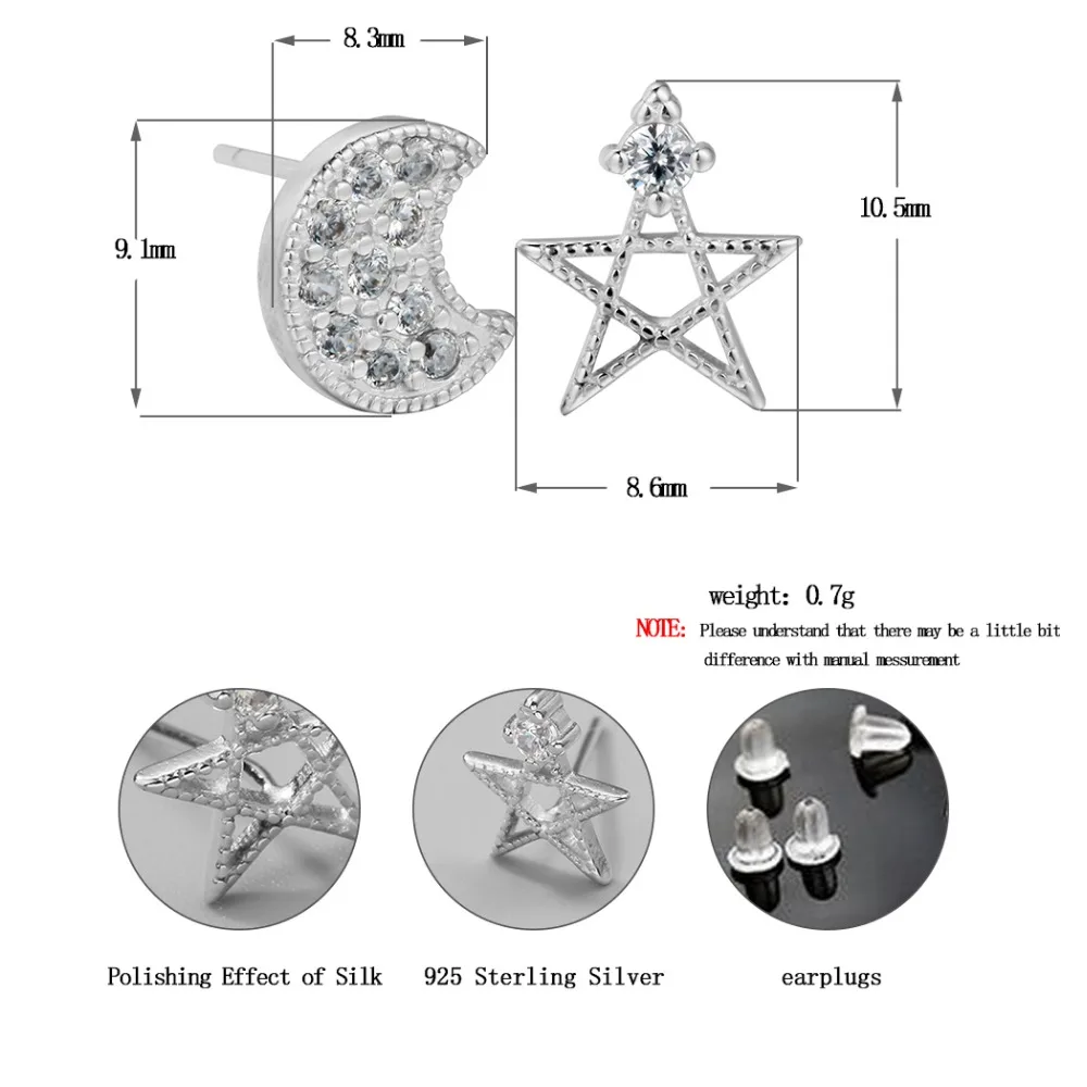 Женские серьги Chereda Винтажные с кристаллами и пентаграммой|925 sterling silver earrings|silver