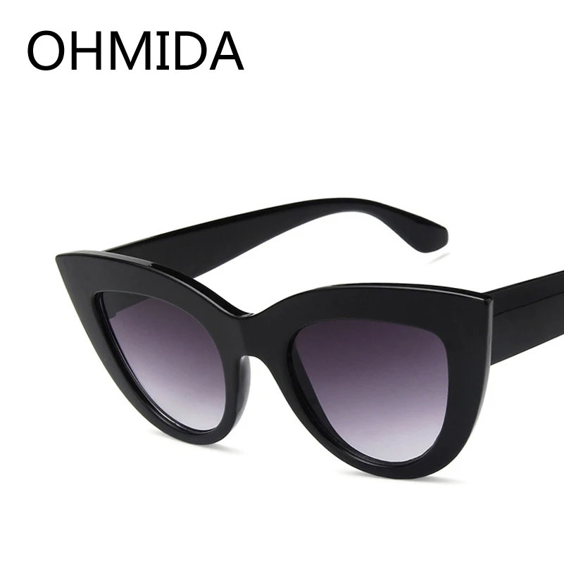 Женские пластиковые солнцезащитные очки OHMIDA винтажные кошачий глаз в стиле
