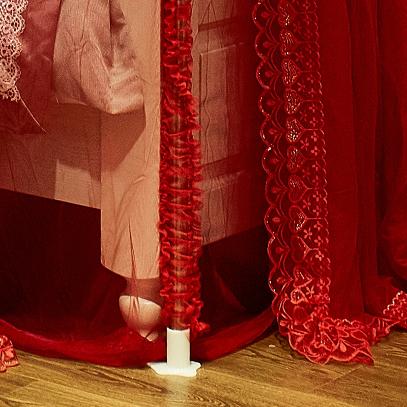 Красный двухслойный романтичный Золотой кружевной роскошный Европейский корт