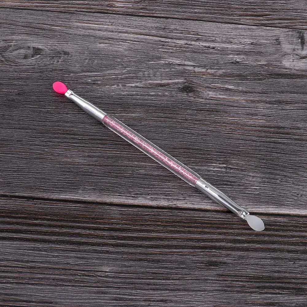 Розовый 1 шт. силиконовый аппликатор для теней кисти легко моется Для женщин косметический двойной конец кисть для теней инструменты - Handle Color: Розовый