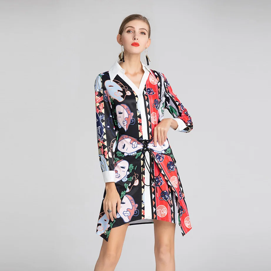 

High Quality 2019 New Fashion Designer Women's Spring Summer Round Neck Dress Amazing Elegant Beach Elegant Ladies Casual Dress