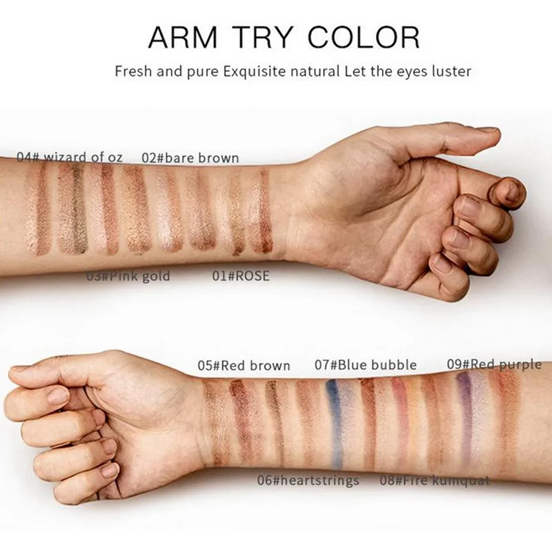 4 цвета Тени для век Палитра телесный матовый мерцающий пигмент цветной порошок