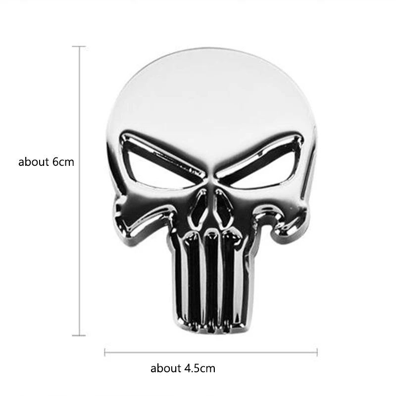 3D классный металлический череп стикер для автомобиля мотоцикла наклейка эмблема
