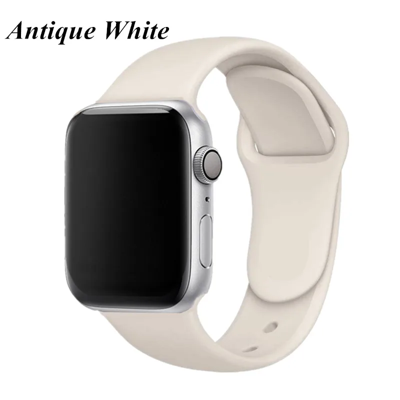 Ремешок для Apple Watch Series 4 3 2 38 мм 42 мм мягкий силиконовый дышащий сменный ремешок для спортивных часов для iwatch 40 мм 44 мм