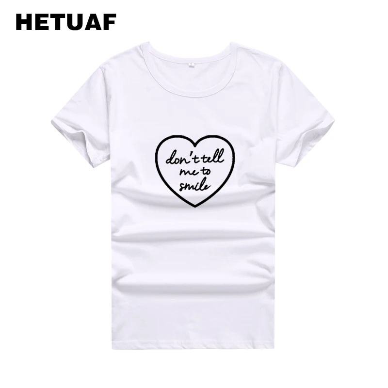 Женская хипстерская футболка HETUAF корейский топ с рисунком на тему любви надписи