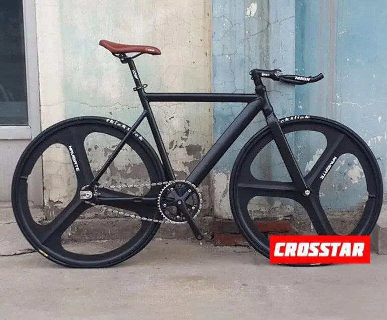 Фиксированная шестерня, велосипедная фиксация, 53 см, 55 см, 58 см, DIY 700C, мышечная, алюминиевый сплав, велосипедная дорожка, велосипед, wiith, 3 Спицы, обод колеса - Цвет: Black