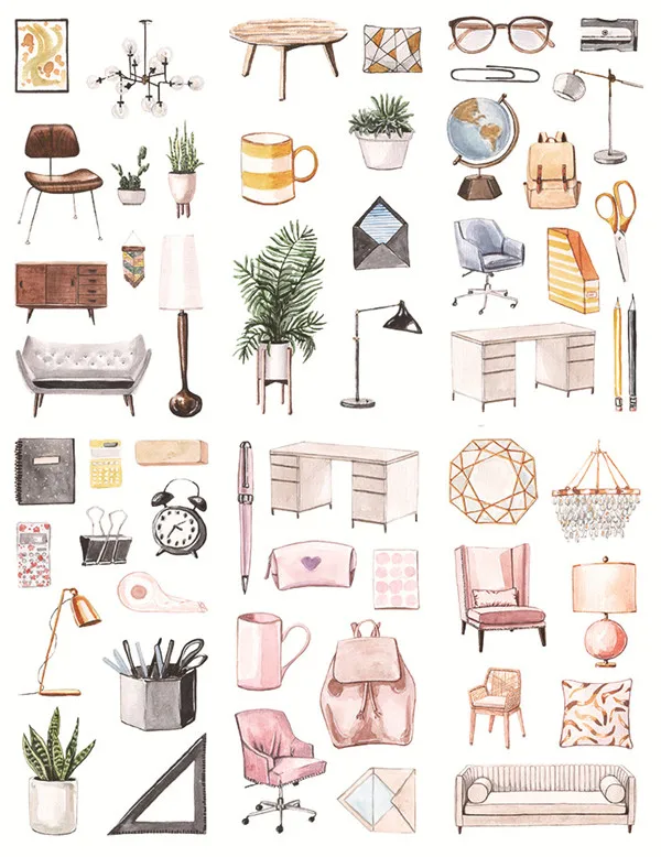 office sticker 6 шт./компл. цветок Русалка Единорог Стикеры s Набор для Скрапбукинг DIY фотоальбома мобильного креативные Канцтовары мультфильм Настенный декор Стикеры - Цвет: office sticker
