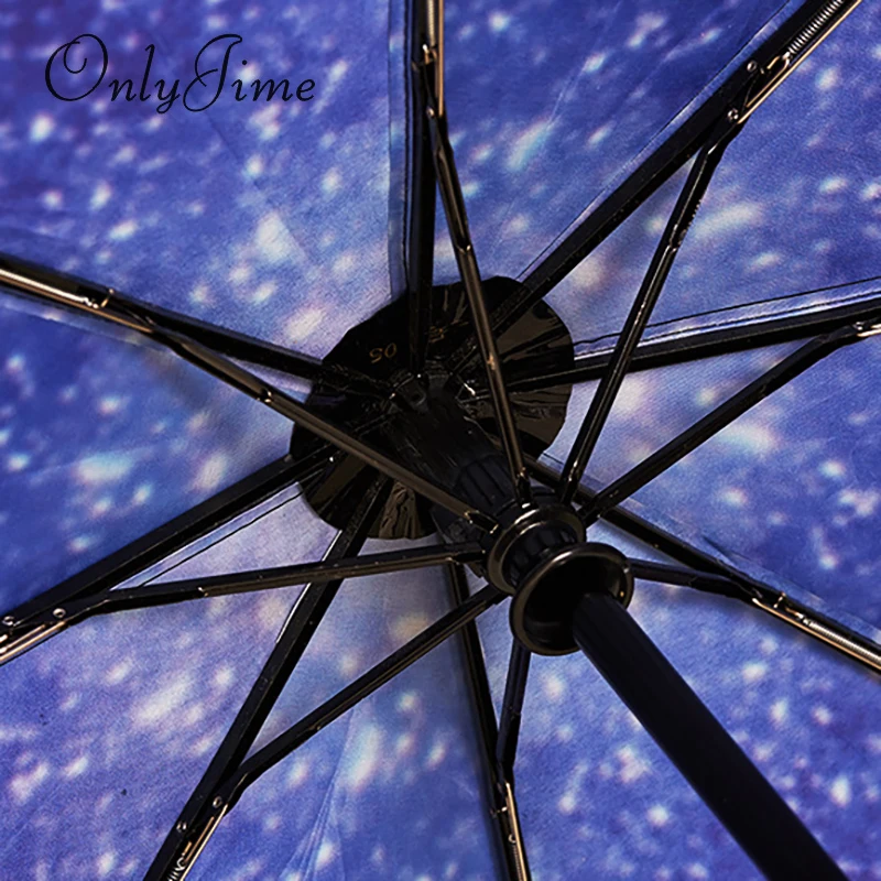 Only Jime Flowers Automatic Umbrella Fashion Three Folding Black Coating Rain and Sun Dual-use Anti-UV Female Umbrellas | Дом и сад