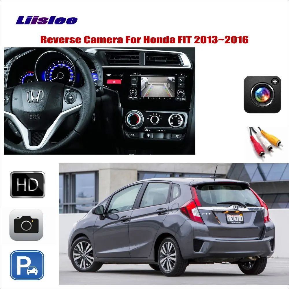 Car Reverse Rear  View Camera For Honda FIT 2013 2014 2015 2016 Connect The Original Factory Screen RCA Adapter Back Up HD CAM