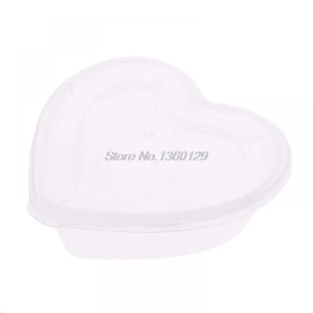 Heart Shape Clear Plastic Sauce Chutney Cups Food Container Slime Storage Box Case With Lid 120ml | Дом и сад