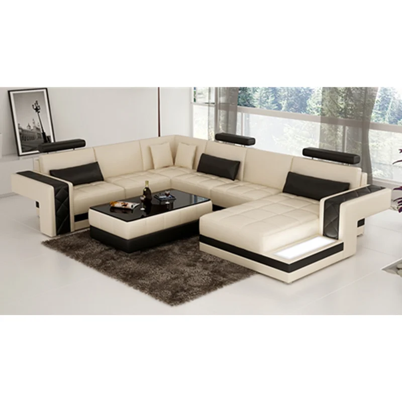 Фабричный угловой диван дизайнерский комплект мебели для гостиной кожаный |