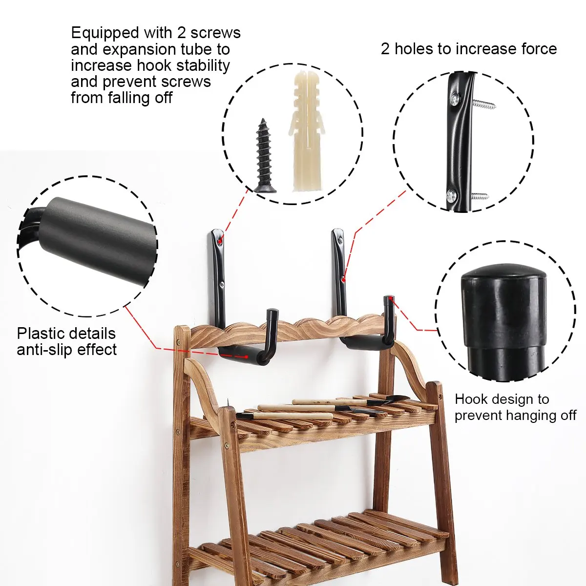 Сверхмощные гаражные крючки для хранения с большой ручкой настенная вешалка