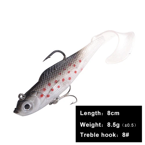 421 8cm FISHKING 1 шт. 8/10 см приманки мягкие приманки с 3D глаза тройными крючками приманки stackle мягкие приманки для приманки тройные Крючки и рыболовные принадлежности - Цвет: 421 8cm