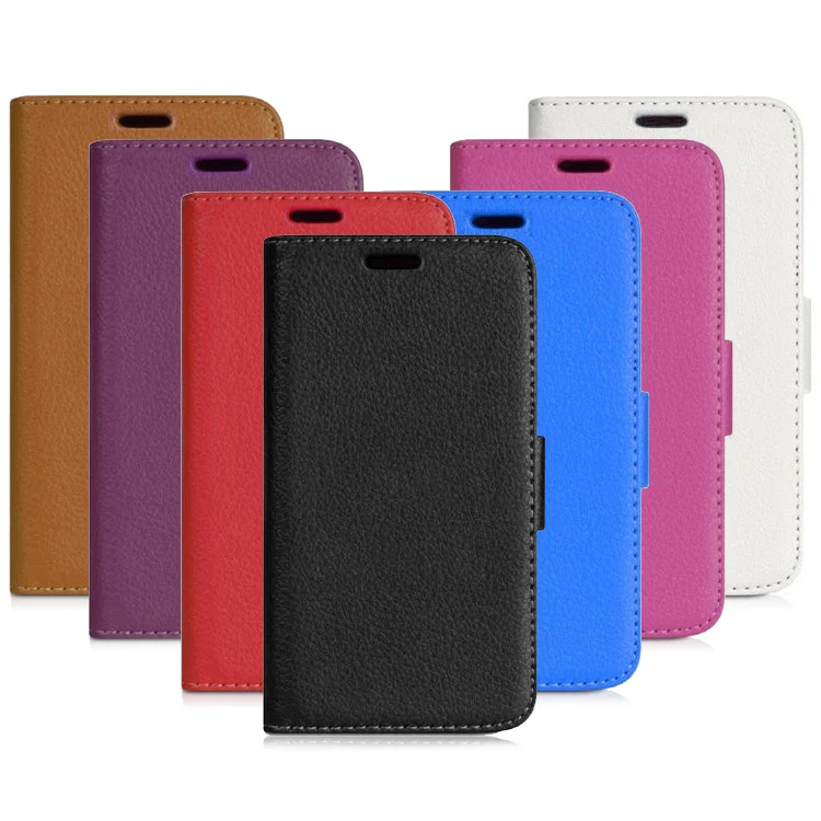 Роскошный кожаный чехол-книжка с зернистой текстурой личи для Vodafone Smart prime 6 VF-895N