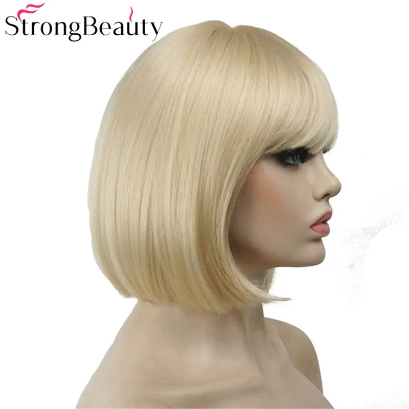 StrongBeauty синтетические короткие прямые парики женские волосы для женщин боб парик