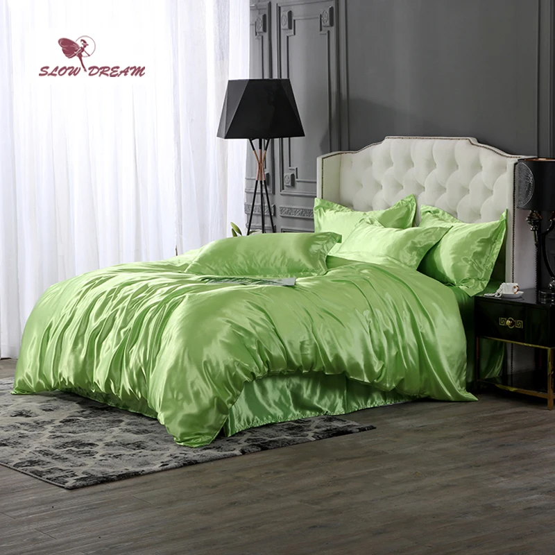 Комплект постельного белья из 100% сатина и шелка роскошное покрывало двойной