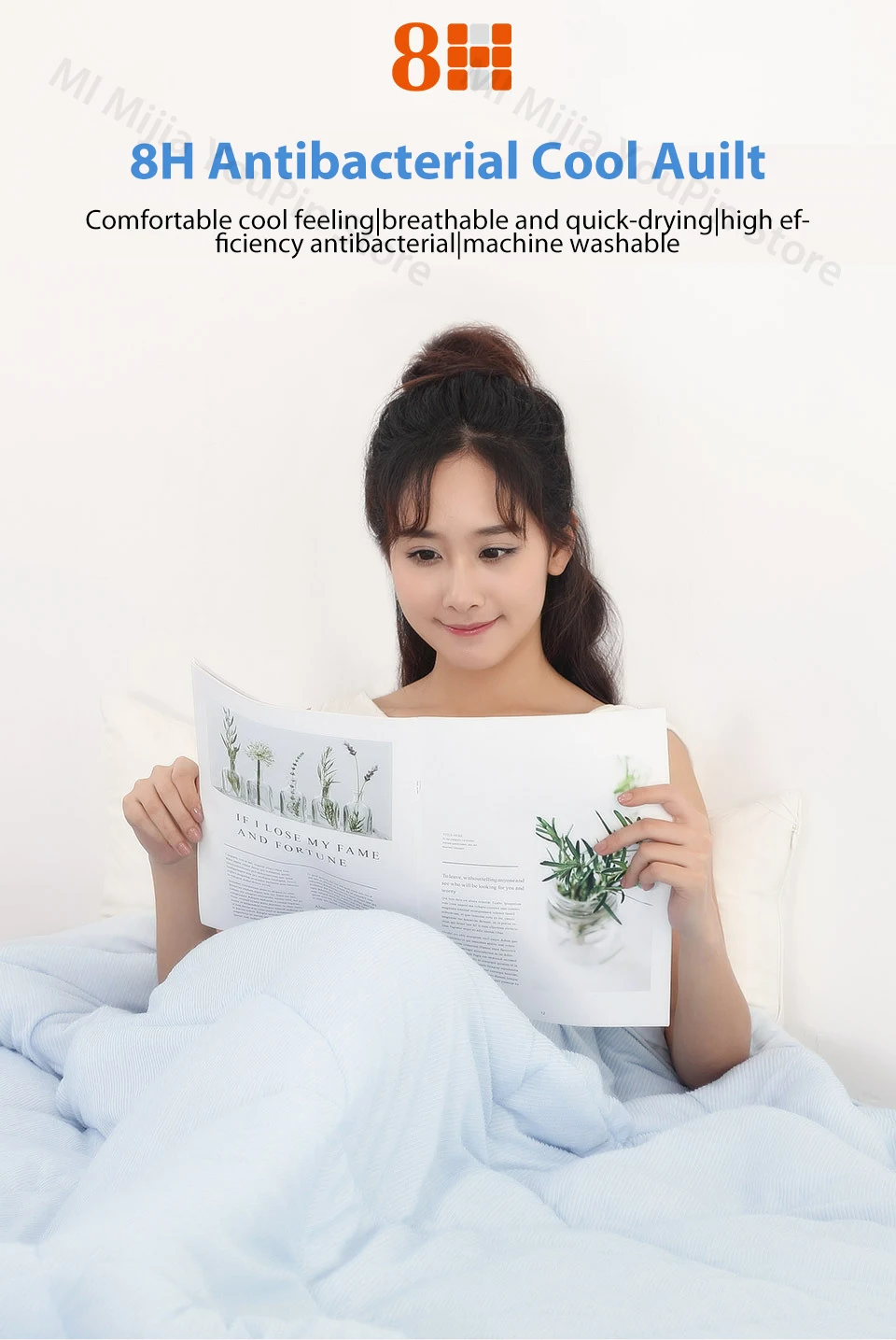 Original Xiaomi 8H antibacterial Cool feeling thin quilt Breathable Dry bacteriostatic Bedding Quilt for adult child Summer home