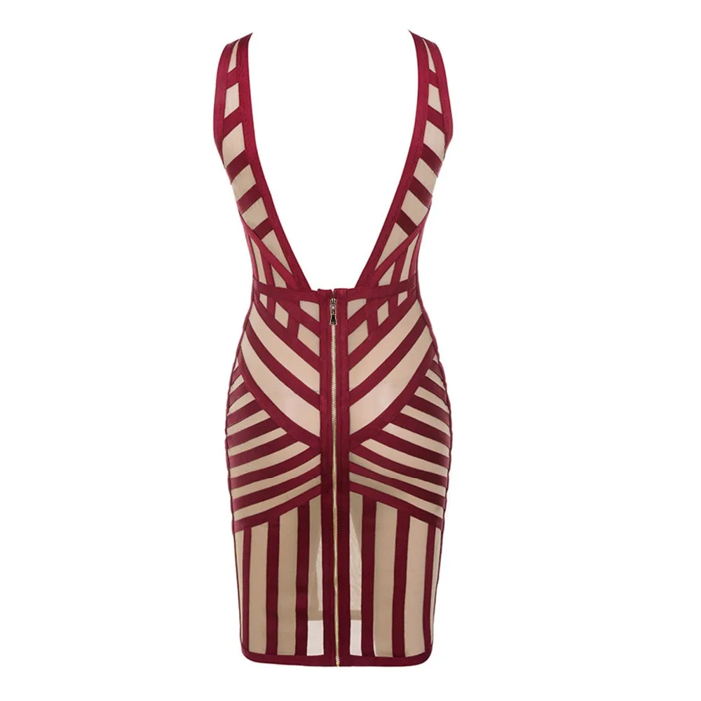 Сексуальное Бандажное Платье женское летнее платье 2018 Геометрическая майка