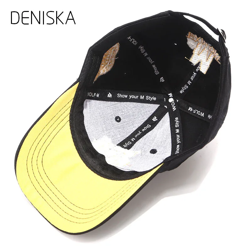 DENISKA 2018 Baseball Cap New Letter M Wolf Print Cotton Hat Sport cap Men Women Snapback | Аксессуары для одежды