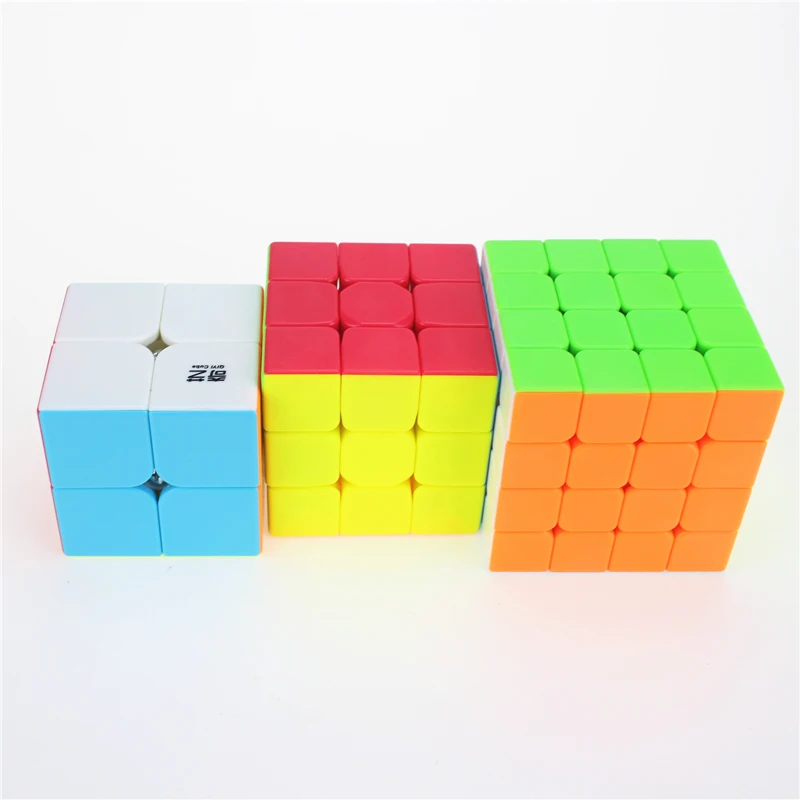 QiYi 2x2x2 3x3x3 4x4x4 1 комплект/3 шт. магический куб соревнование скорость головоломка Кубики Игрушки для детей Дети куб stickerless матовый куб