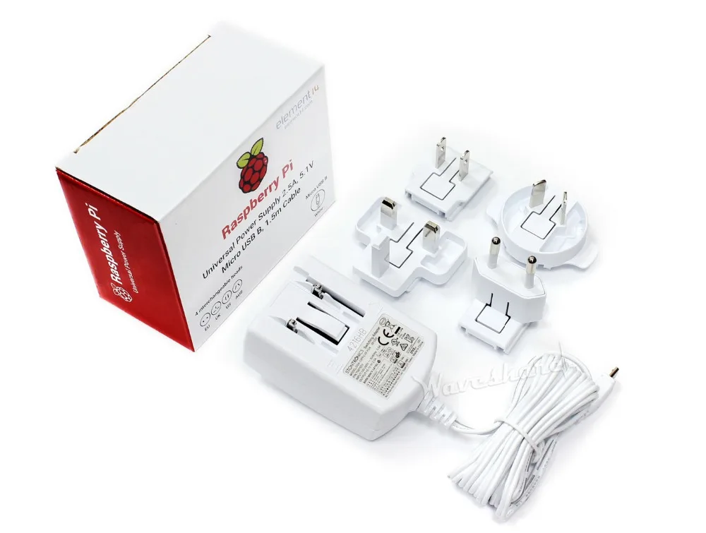 Официальный Raspberry Pi универсальный источник питания сменные головки адаптер зарядное устройство Поддержка EU/UK/US/AU Micro USB разъем