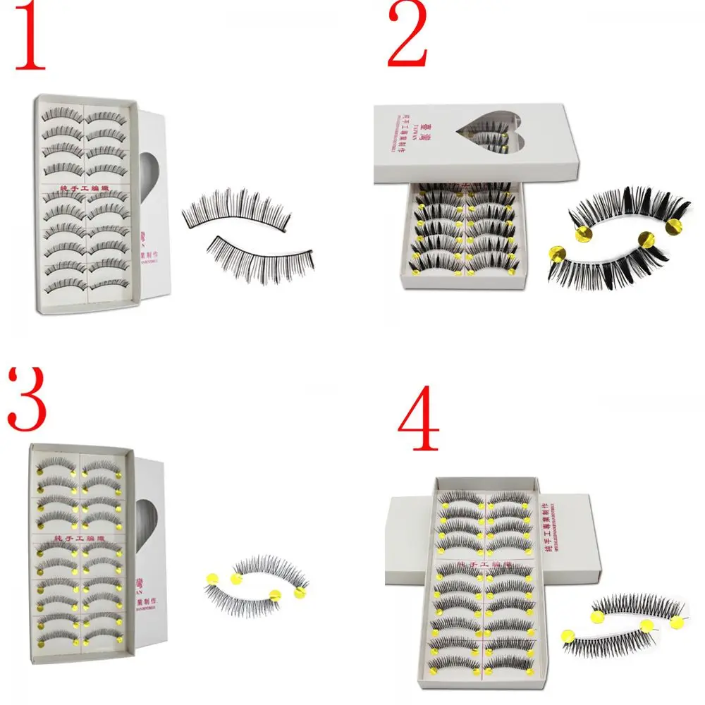 10 пар/компл. модные ресницы для глаз макияж ручная работа натуральные длинные