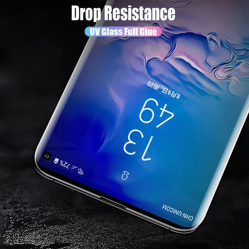 Защитная пленка для Samsung Galaxy закаленное стекло с УФ защитой экрана S8 S9 S10 Plus Note 8 9 S6