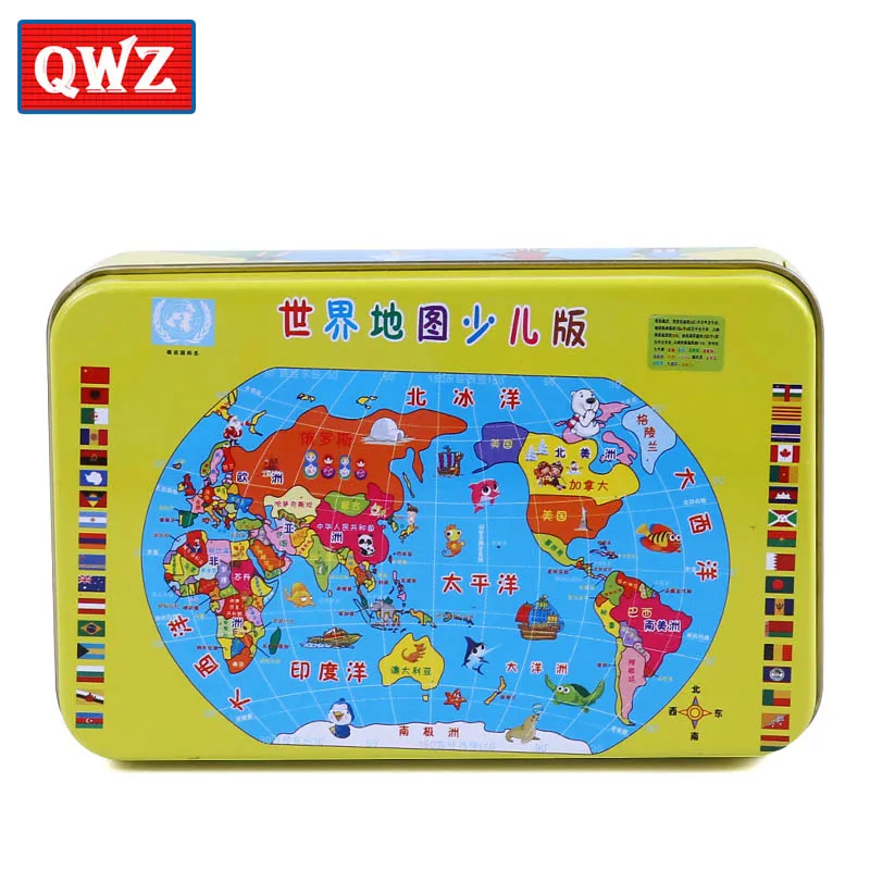 24 QWZ 60 шт. 3D DIY деревянные головоломки обучающая игрушка милая головоломка железная коробка Мультяшные персонажи животные Раннее Обучение для детей Подарки - Цвет: 24
