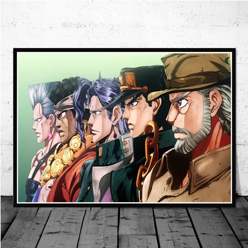 Постер и принты JoJo s Необычные Приключения действие Япония Аниме настенные художественные картины холст настенные картины для гостиной домашний декор - Цвет: Красный