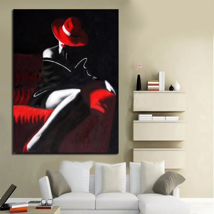 Free Shipping The Sexy Girls Modern Paintings Large Canvas Art Cheap Hand Painted Oil Painting No Framed Home Decoration | Дом и сад