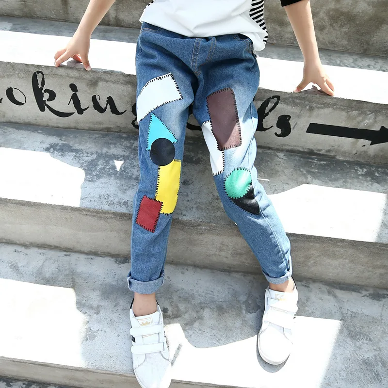 Джинсы для девочек 12 лет модная детская одежда джинсы детские ковбойские брюки