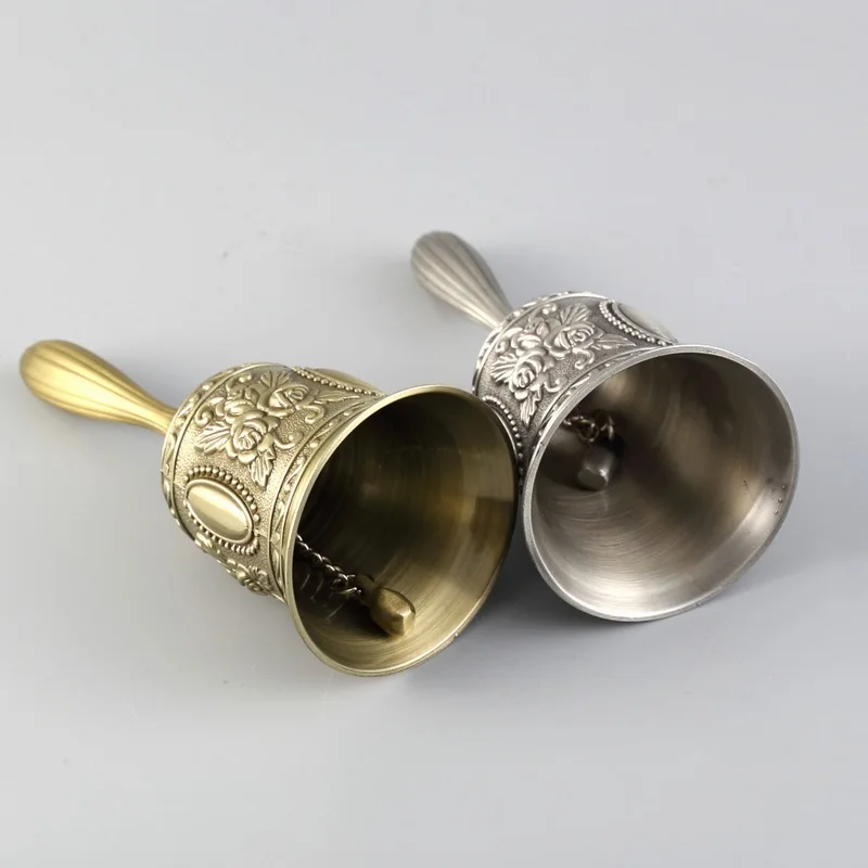 Звонок ручной бронзовый для школы, приемной, обеденного зала в отеле, рождественских подарков, барной стойки и столовых столиков.