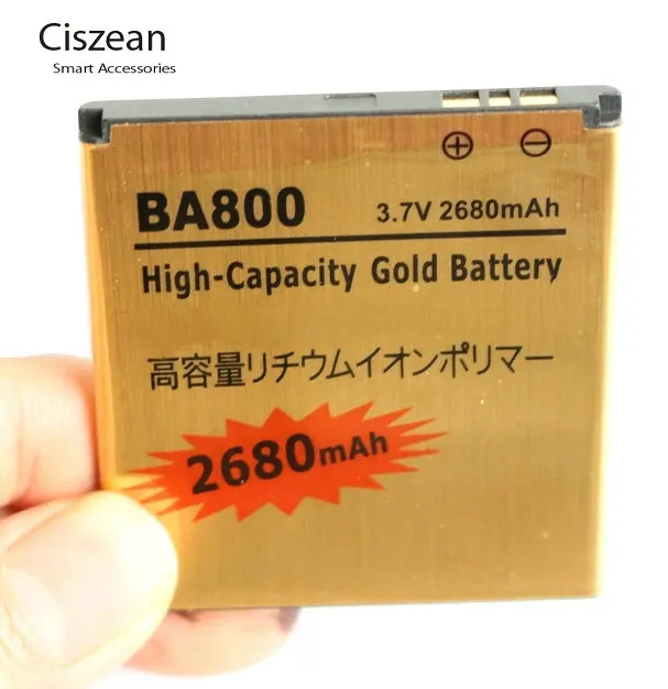 1x2680 mAh BA800 Золотой сменный литий ионный аккумулятор для V S Nozomi ARC HD LT26i LT26 LT25i AB 0400 +