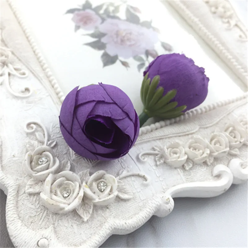 20 шт. шелковые маленькие чайные бутоны искусственные цветы для свадьбы украшение