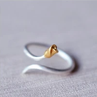 popular new arrival fashion small fresh and simple roses silver plated jewelry flower opening rings r042