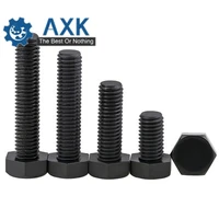 50pcs25pcs m681012 60mm din933 gb5783 black nylon hexagonal screw plastic insulated bolt hexagonal plastic bolt
