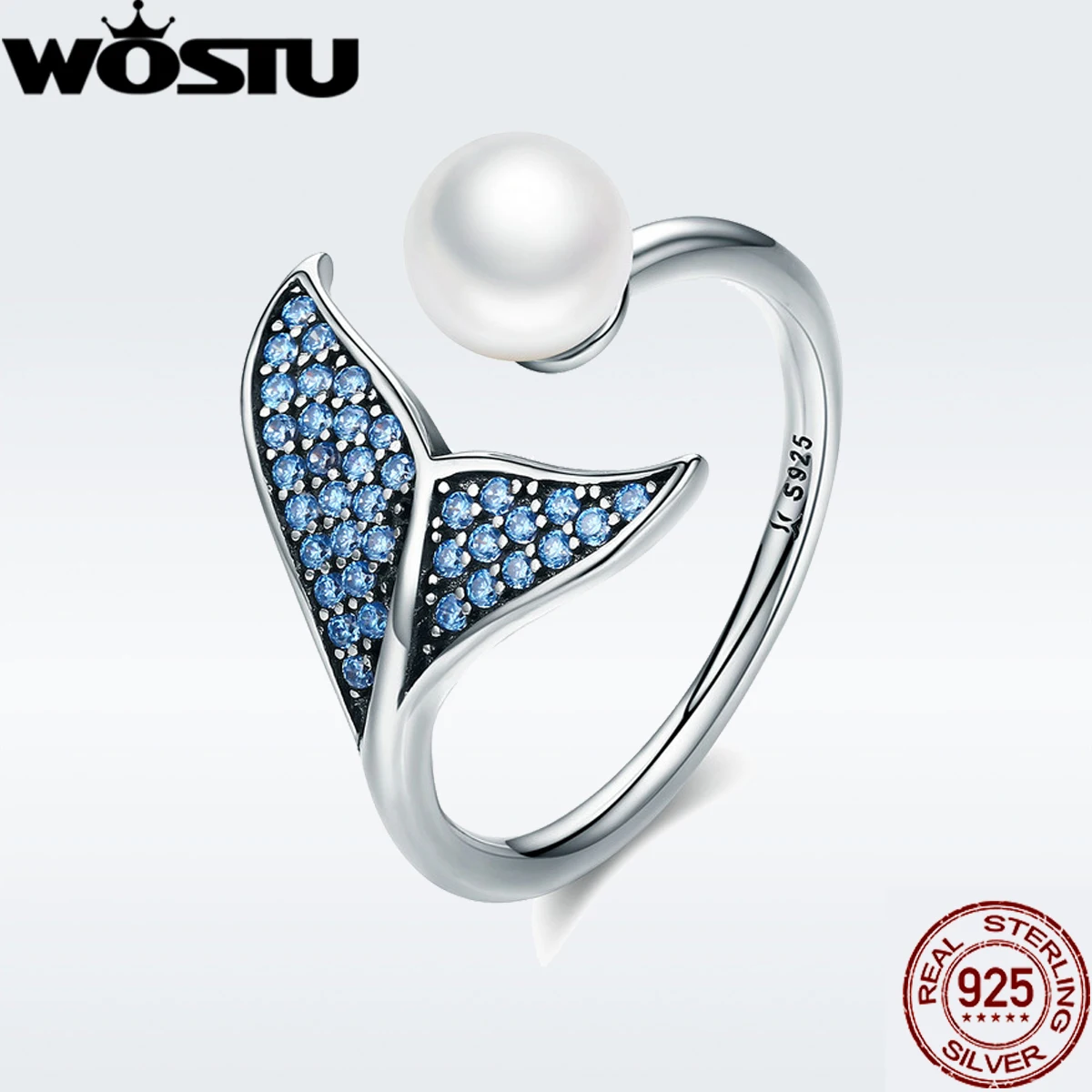 WOSTU Новое 925 пробы Серебряное винтажное стильное прозрачное CZ регулируемое кольцо для женщин модное S925 Серебряное ювелирное изделие подарок DXR313