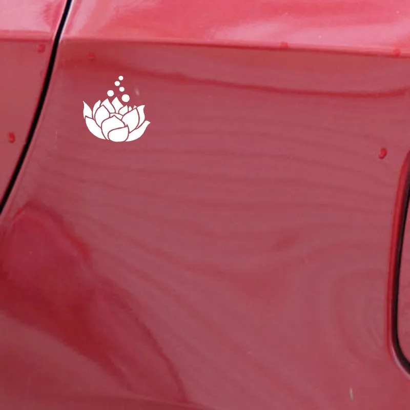 YJZT 13.7CM*13.2CM Buddhism Religion Vinyl Decal Car Stickers Lotus Flower Black/Silver C3-1556 | Автомобили и мотоциклы