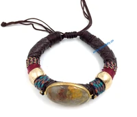 2015 new jewelry suppliers handmade weaving wrap bracelet whip cord tibetan vintage palace bangle bracelet enamel bracelets