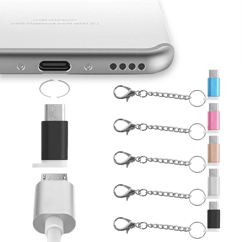 USB C 3 1 Тип Male к микро usb Female конвертер адаптер с анти потерянный брелок для ключей