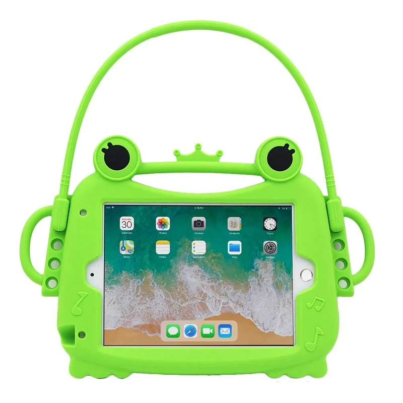Green Детский безопасный Силиконовый противоударный чехол для IPad Mini 1 2 3 4 чехол для планшета в форме лягушки Детский защитный чехол-подставка для Ipad Mini 1 2 3 - Цвет: Green