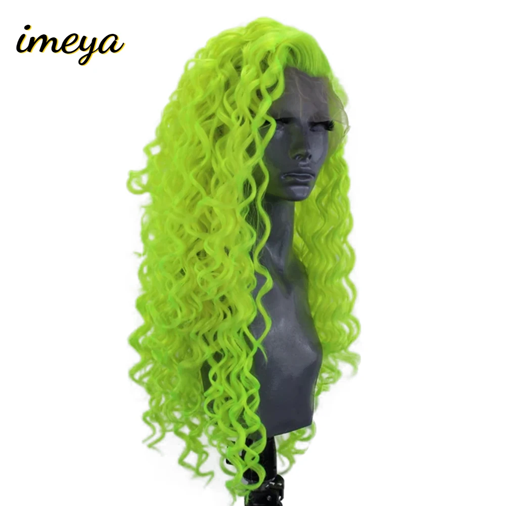 Imeya 2" фиолетовый длинный кудрявый свободная часть синтетический парик на кружеве для белых черных женщин высокая температура волокна парики