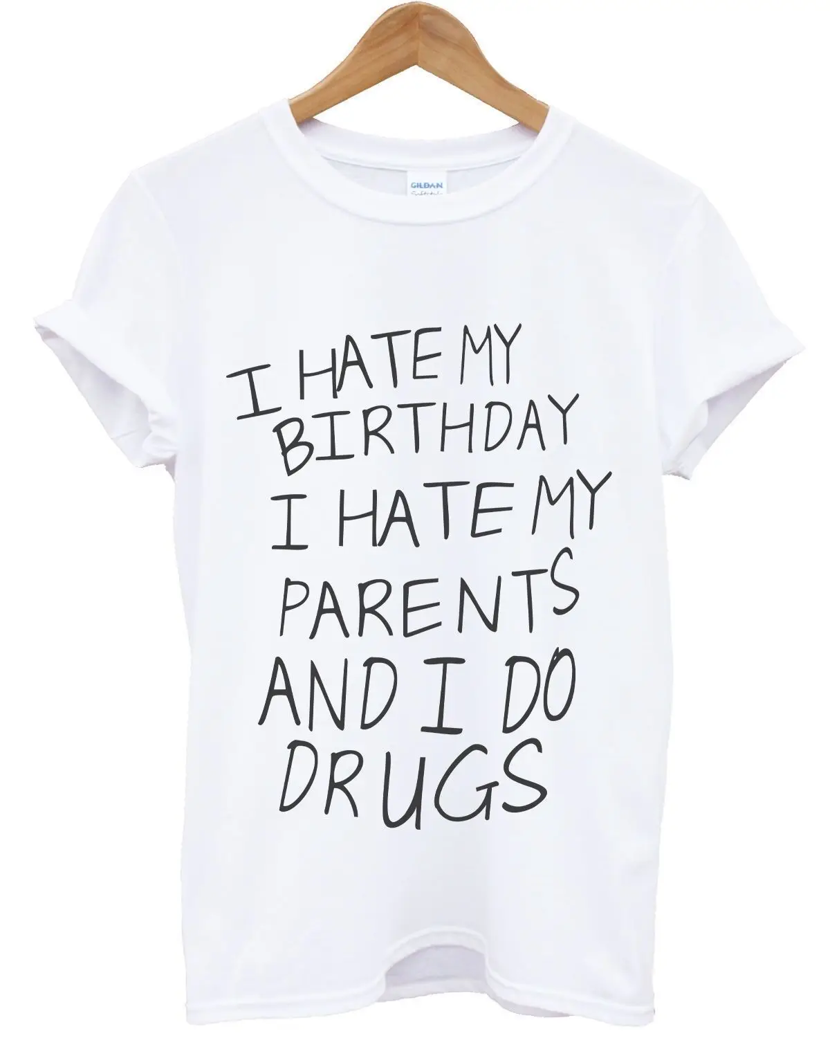 Я не хочу My Birthday я родителям и принимаю наркотики футболка Для мужчин женщин